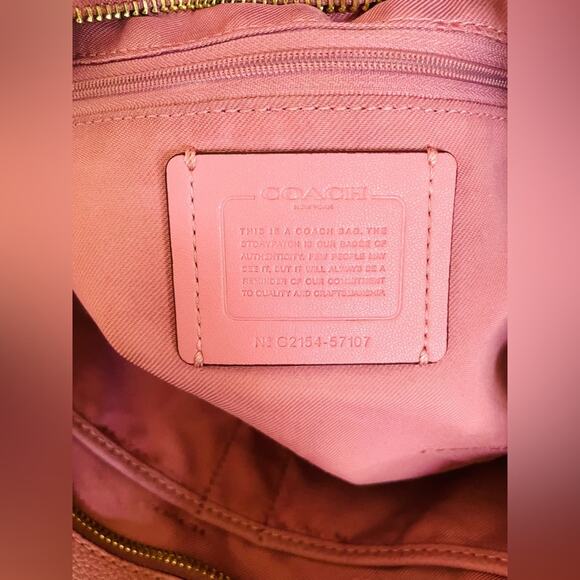 COACH Mauve pebble leather turn lock chain tote 27, shoulder bag - Picture 8 of 8